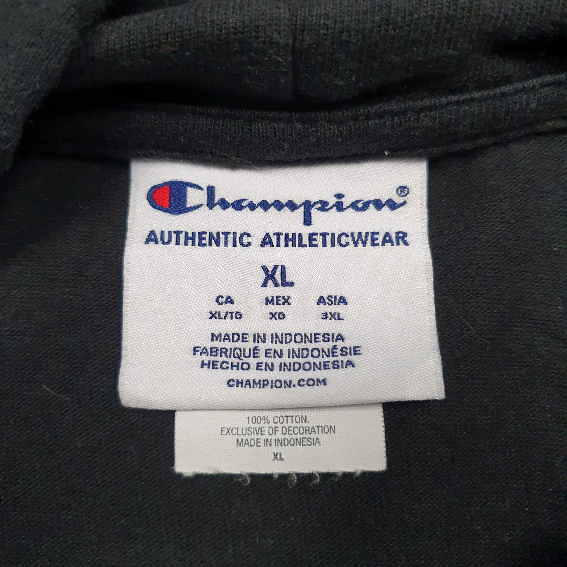 Mens Black Champion Spellout Hoodie Jumper