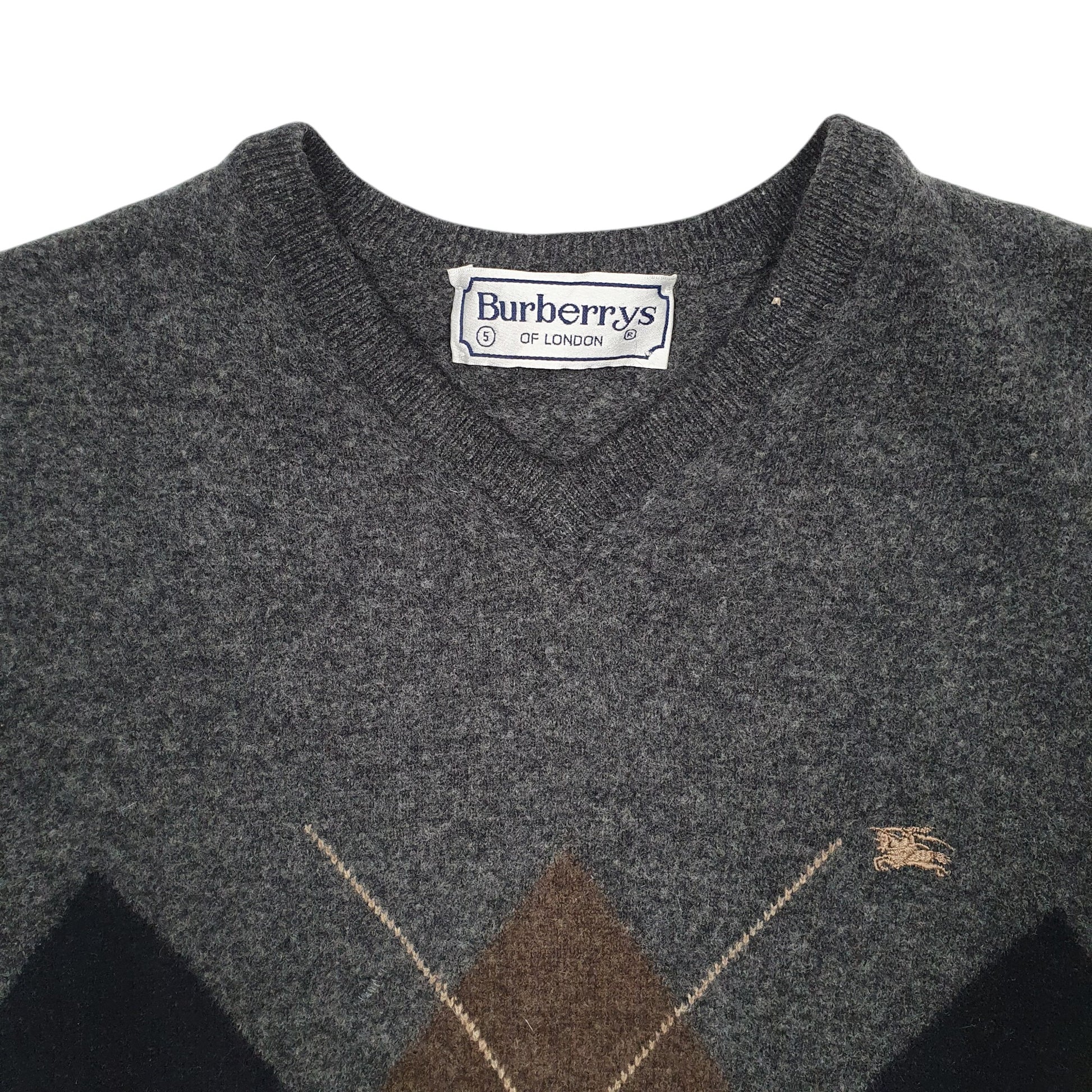 Mens Grey Burberry Vintage 90s Crewneck Jumper
