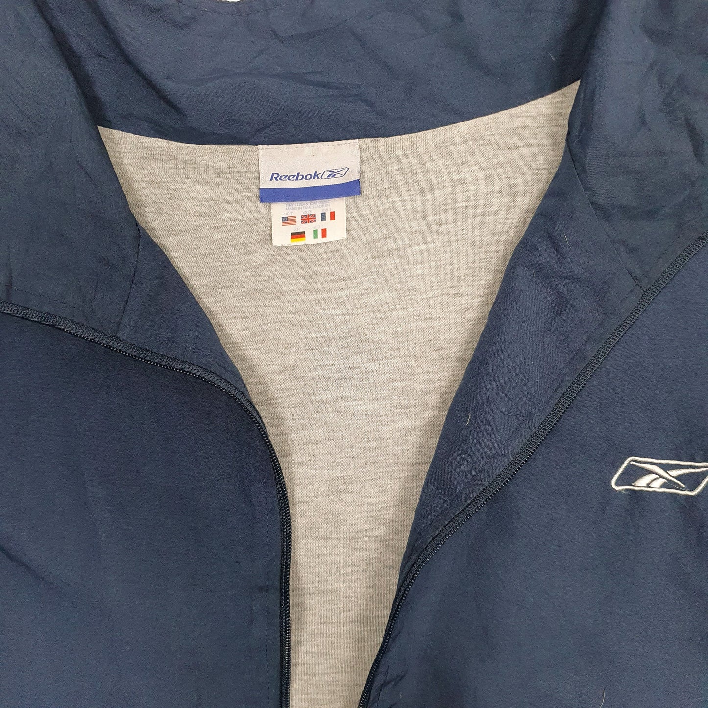 Mens Navy Reebok  Crewneck Coat