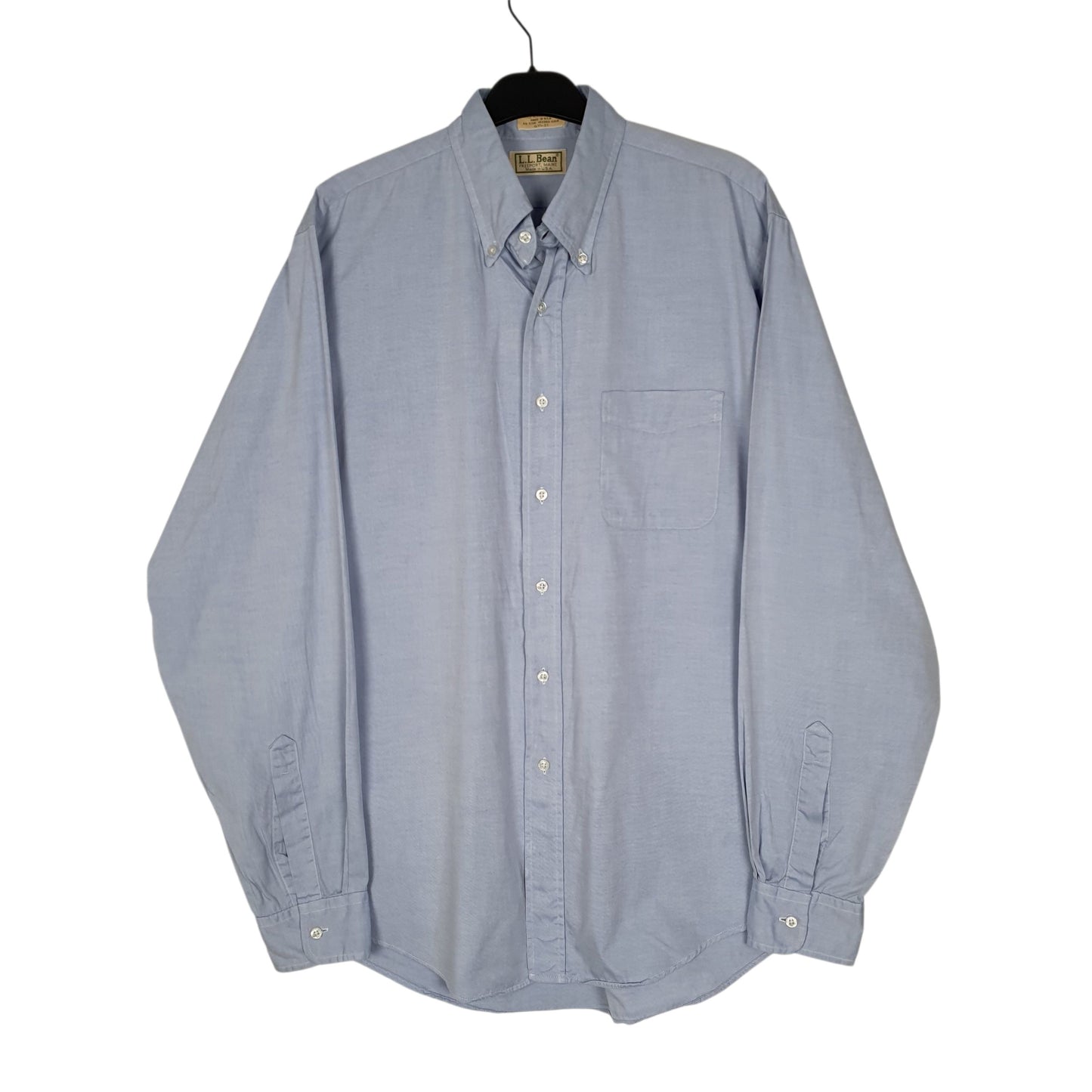 Mens Blue L.L.Bean Vintage 90s Made In USA Long Sleeve Shirt