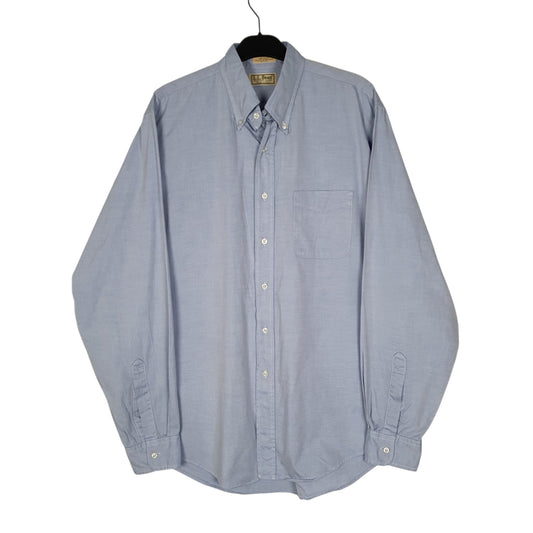 Mens Blue L.L.Bean Vintage 90s Made In USA Long Sleeve Shirt
