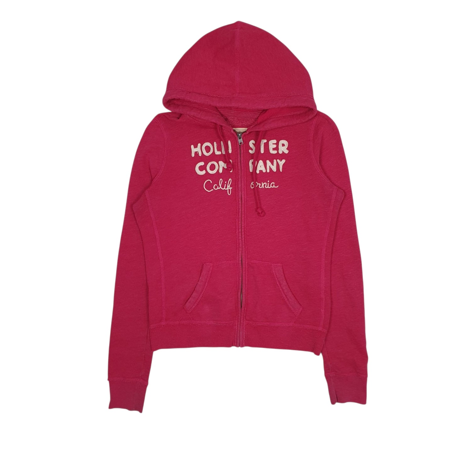 Womens Pink Hollister Hoodie Full Zip Jumper