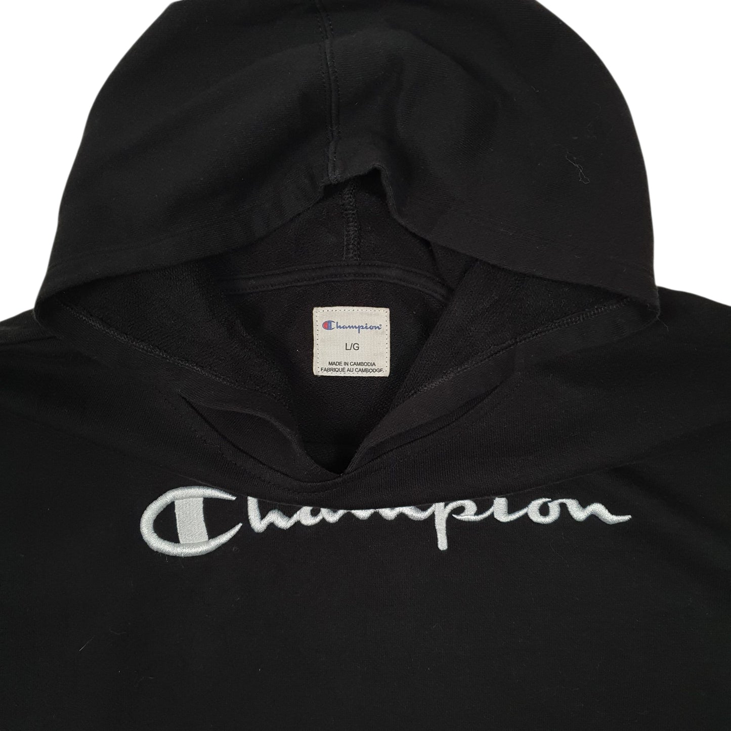 Womens Black Champion Lightweight Hoodie Jumper