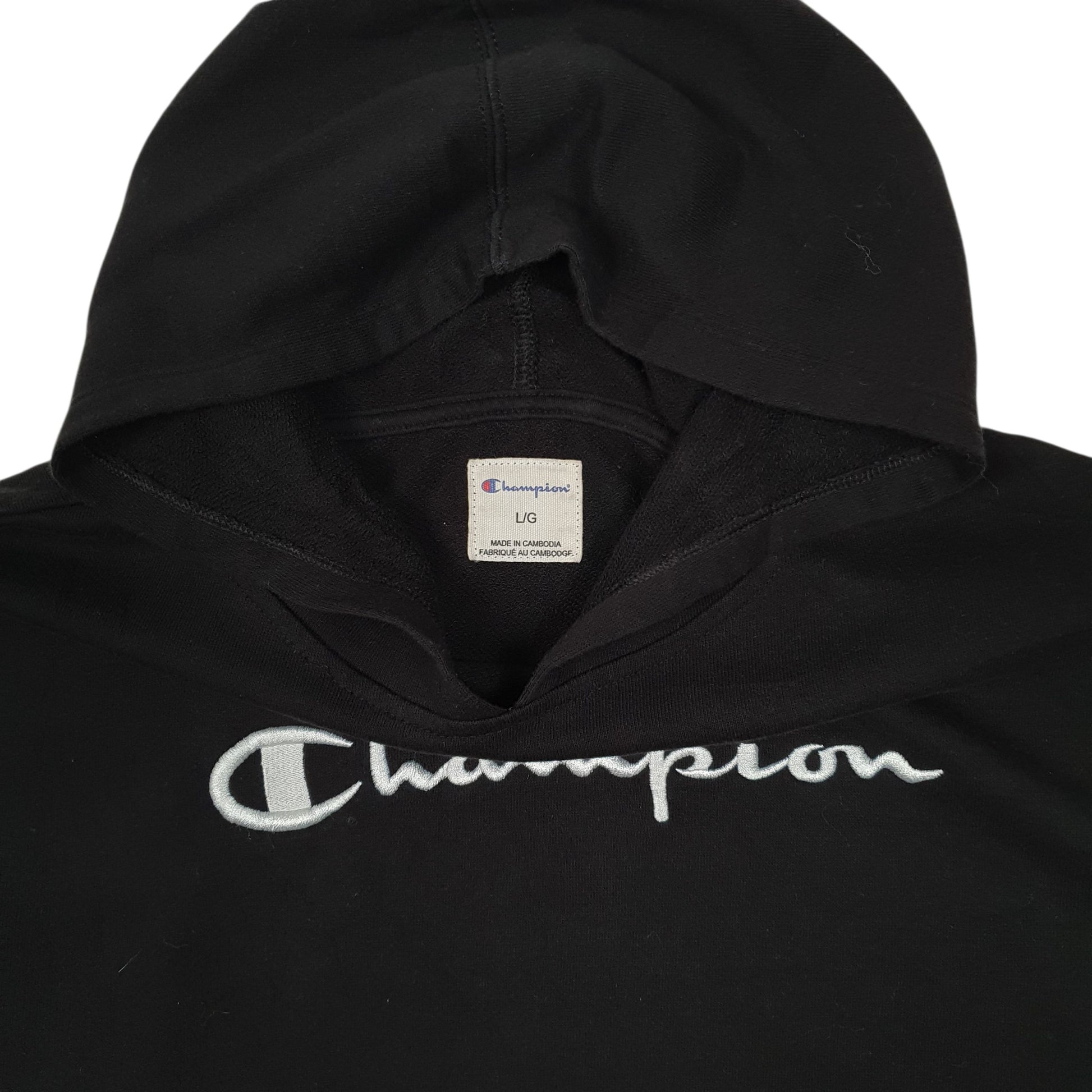 Womens Black Champion Lightweight Hoodie Jumper