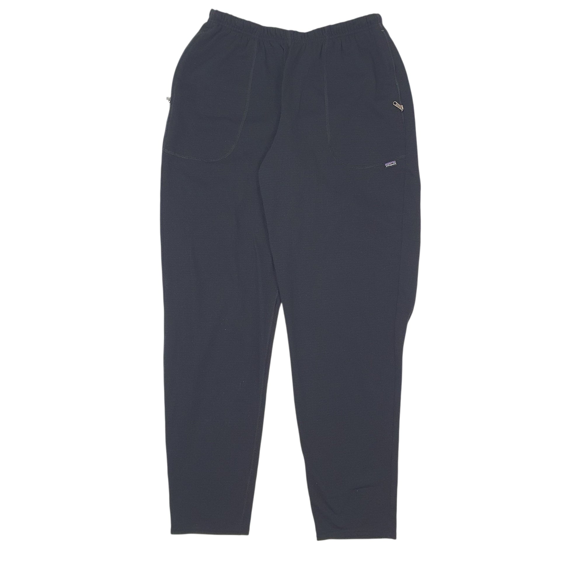 Mens Black Patagonia Polartec Vintage 90s Made In USA Jogger Trousers