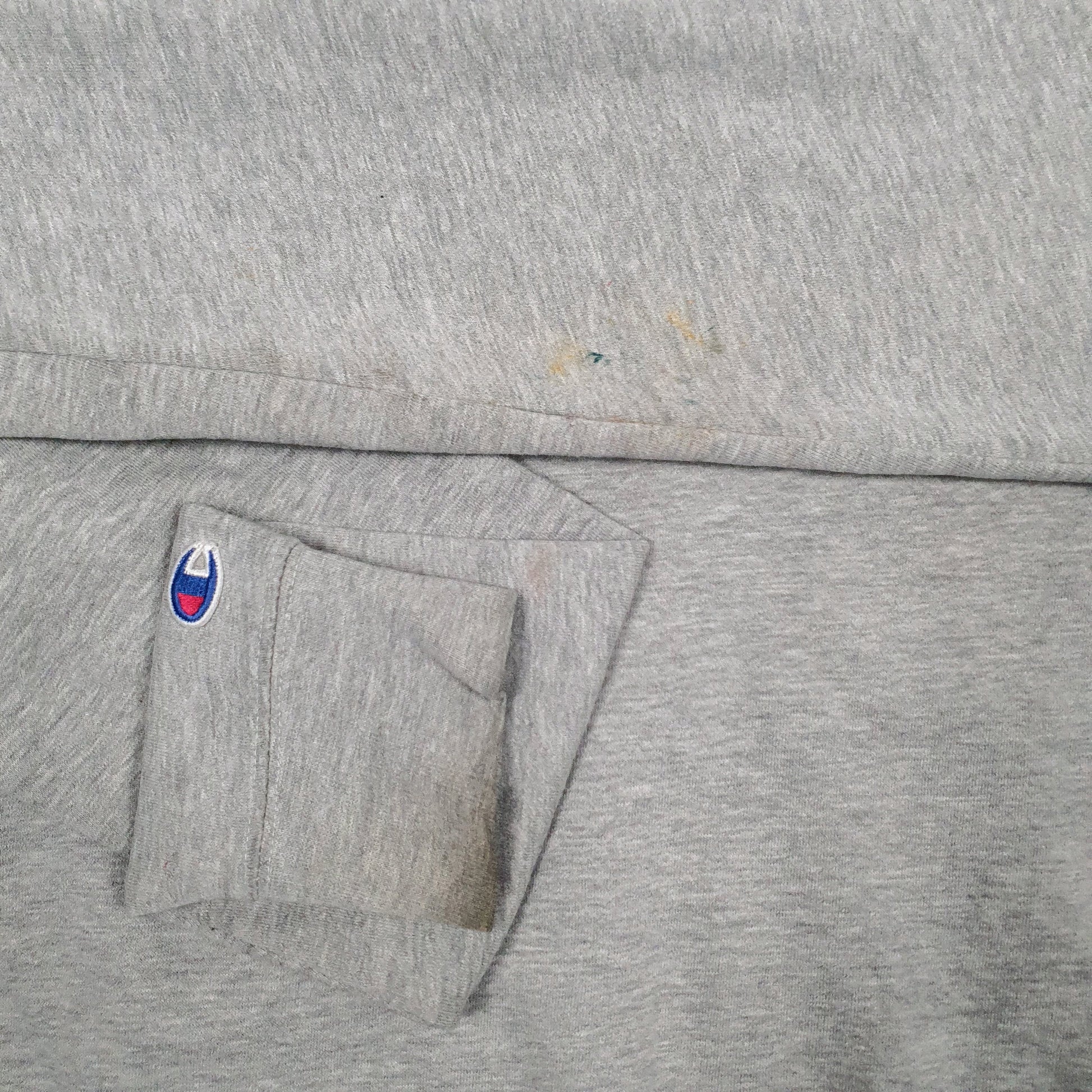 Mens Grey Champion Spellout Hoodie Jumper