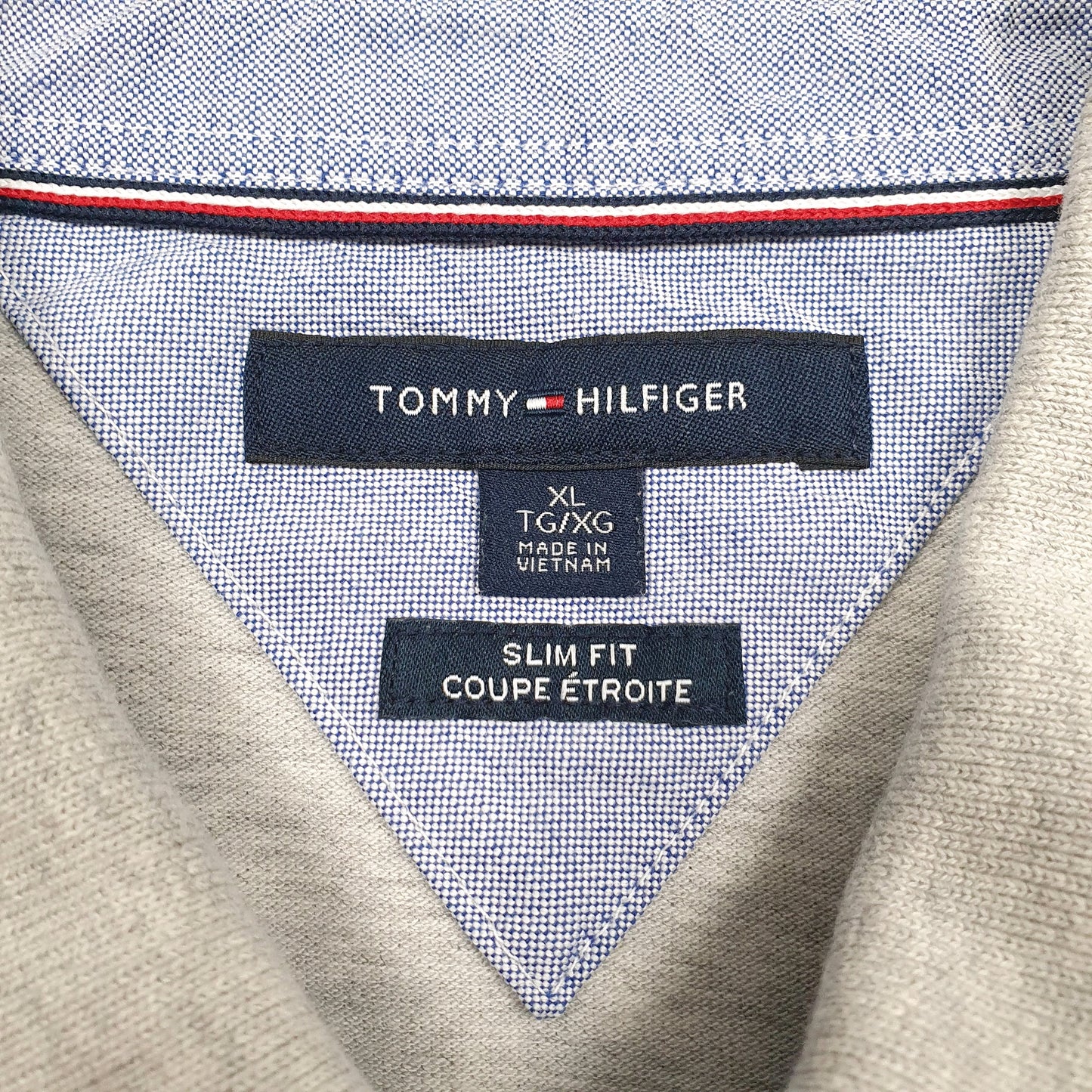 Mens Grey Tommy Hilfiger  Crewneck Polo Shirt