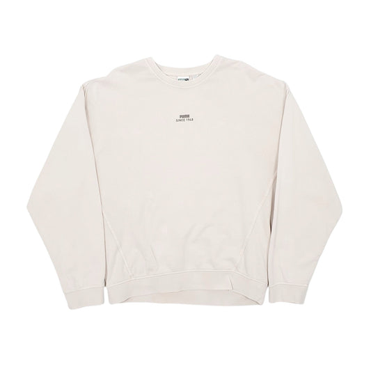 Mens Beige Puma  Crewneck Jumper