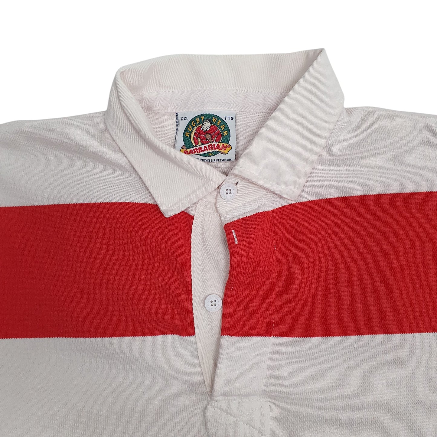 Mens Red Barbarian Rugby Crewneck Polo Shirt