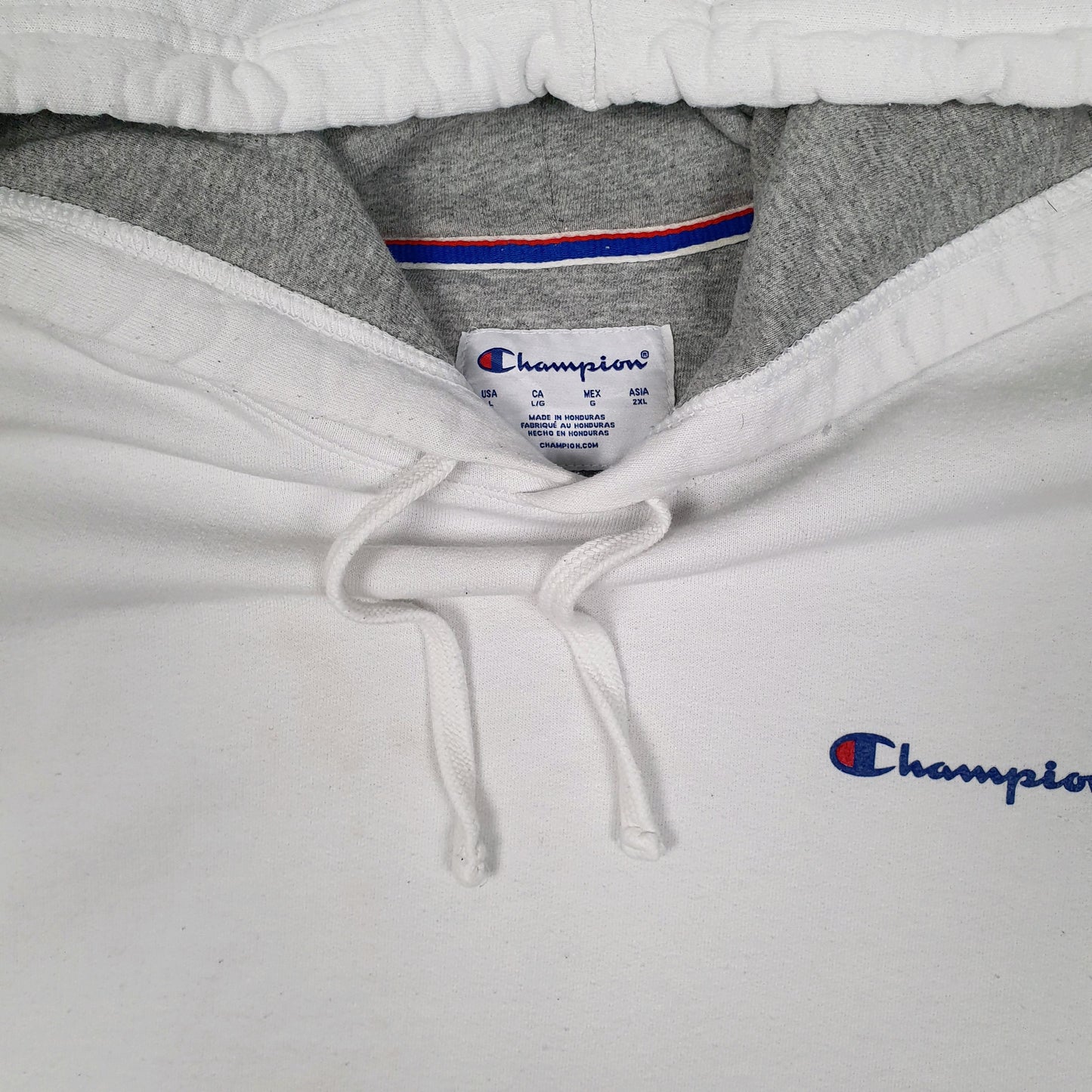 Mens White Champion  Hoodie Jumper
