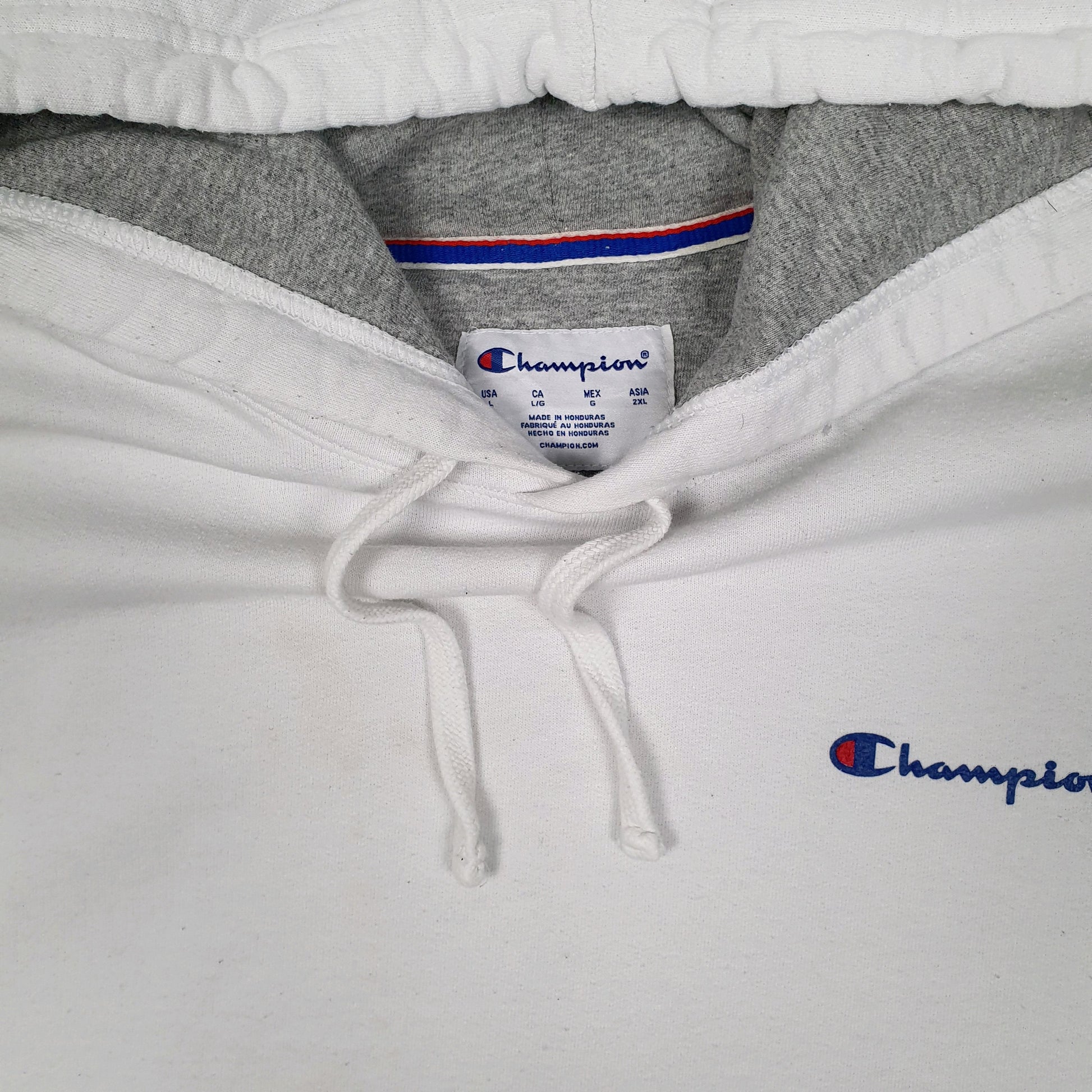 Mens White Champion  Hoodie Jumper
