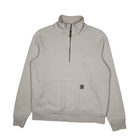 Womens White Carhartt  Quarter Zip Jumper