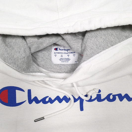 Mens White Champion  Hoodie Jumper