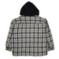 Mens Grey Craftsmen Shacket Hoodie Plaid  Coat