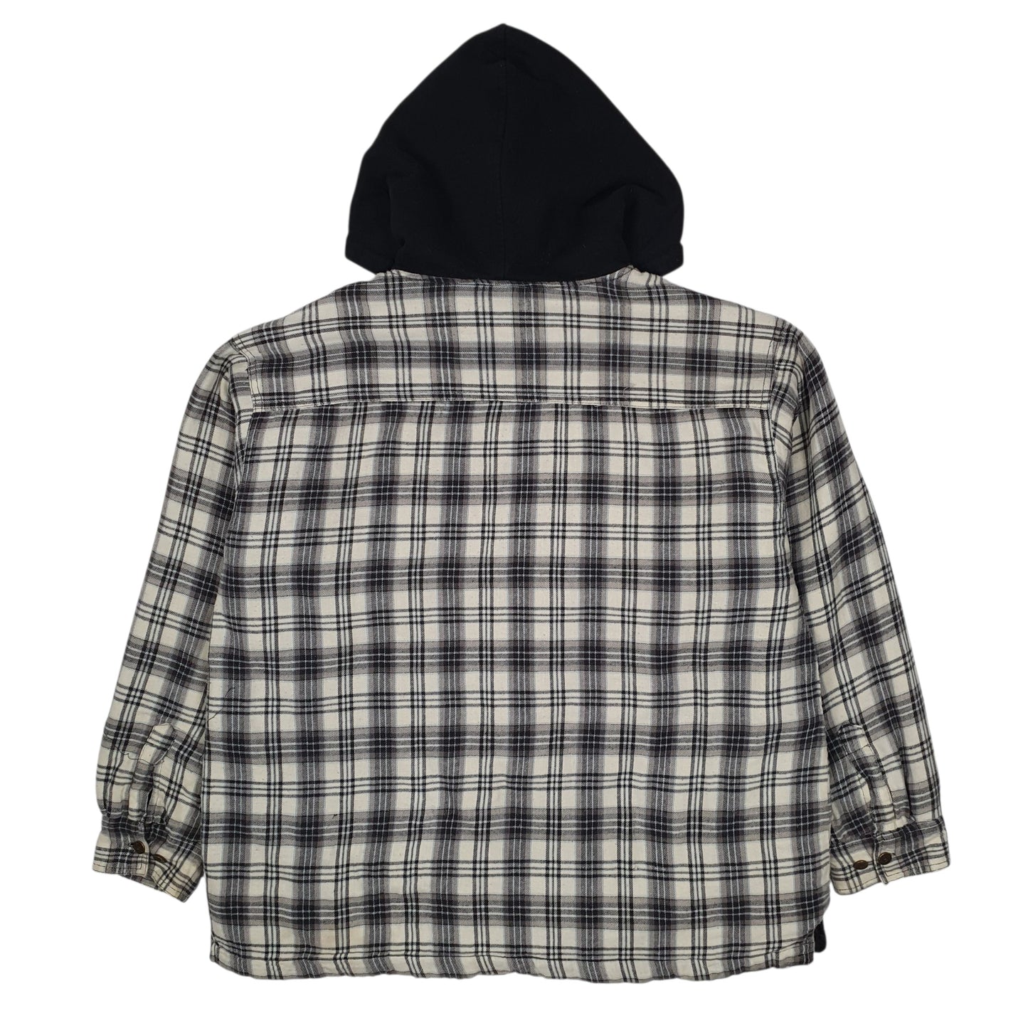 Mens Grey Craftsmen Shacket Hoodie Plaid  Coat