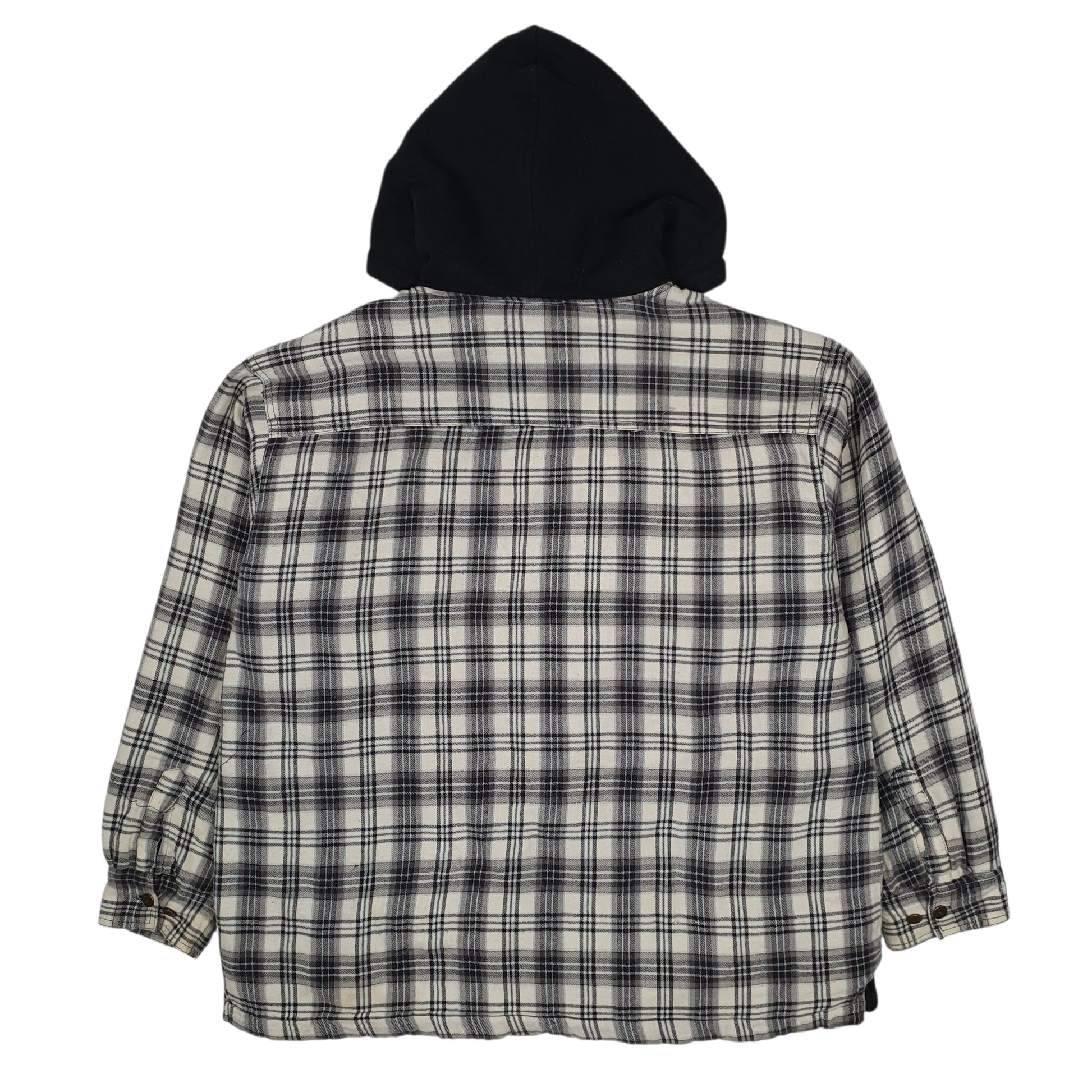 Mens Grey Craftsmen Shacket Hoodie Plaid  Coat