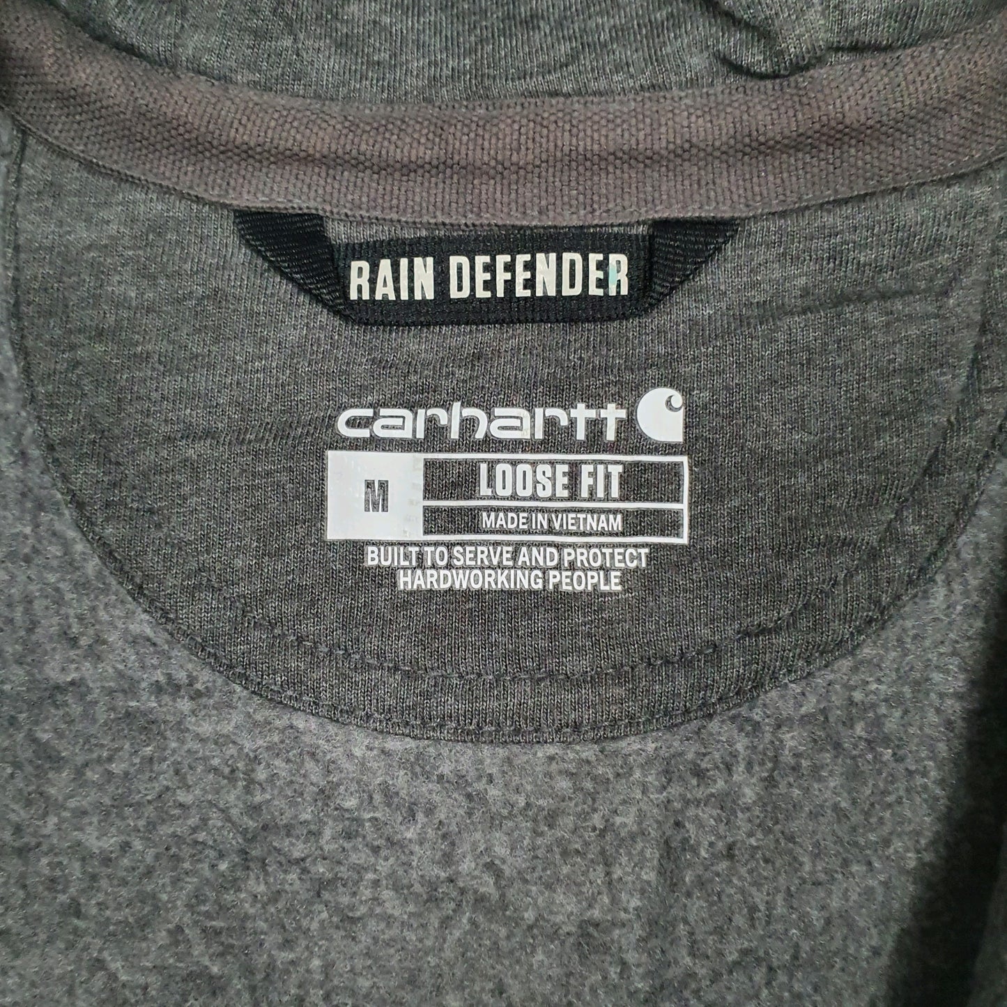 Mens Grey Carhartt Rain Defender Full Zip Jumper