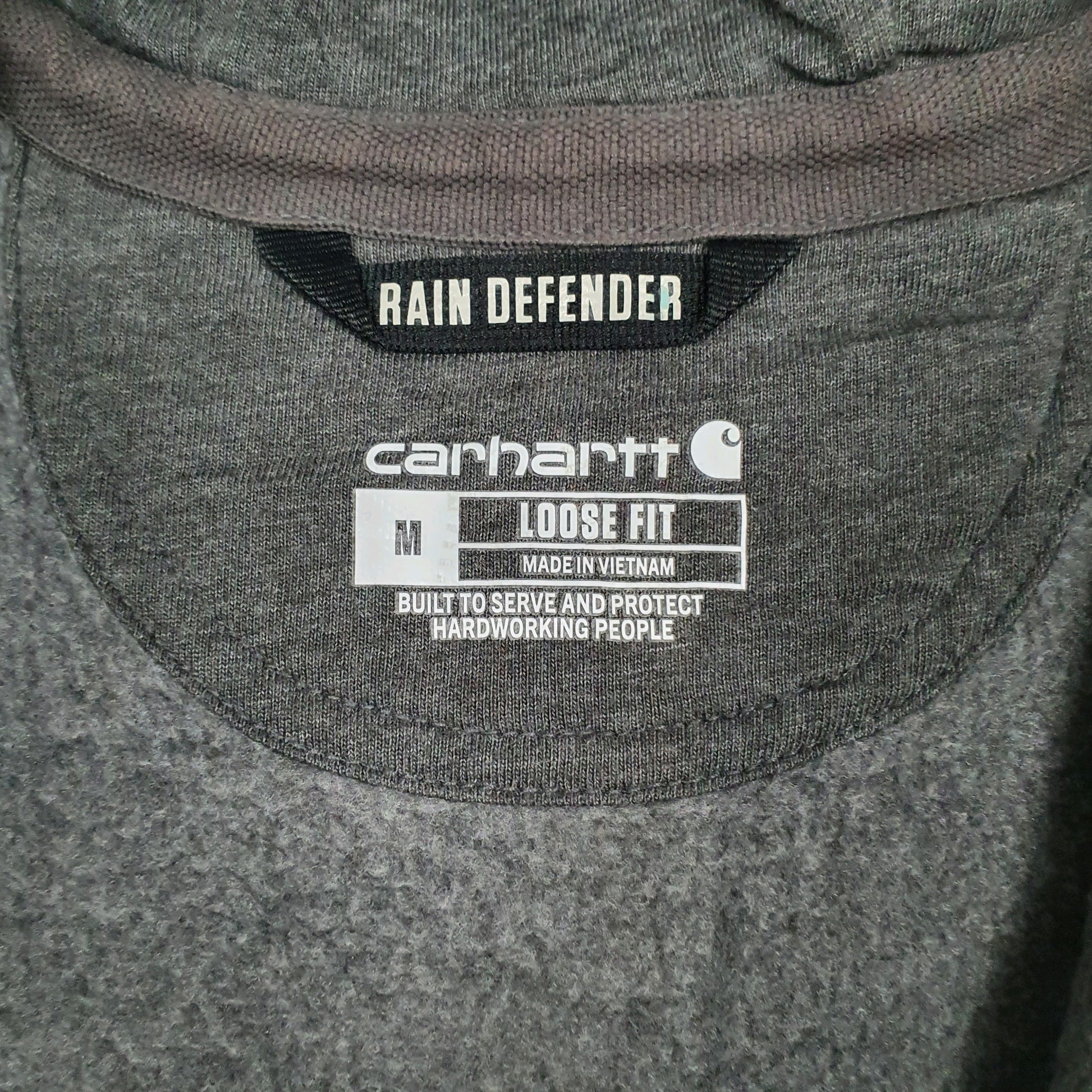 Mens Grey Carhartt Rain Defender Full Zip Jumper