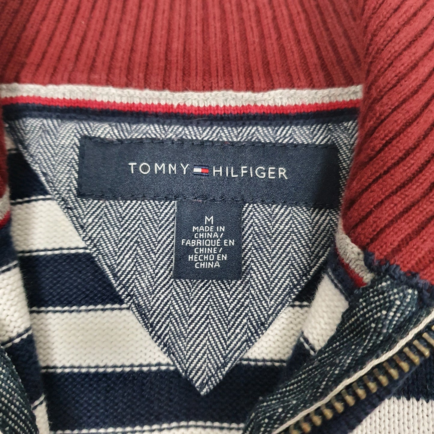 Mens Navy Tommy Hilfiger  Quarter Zip Jumper