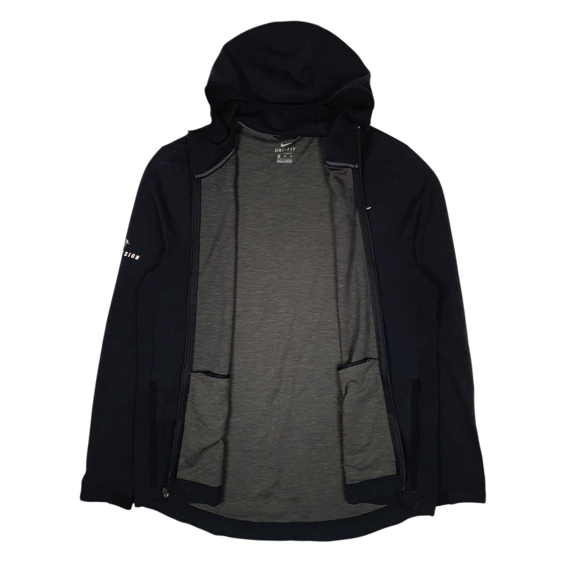 Mens Black Nike Dri Fit Hoodie Full Zip Jumper