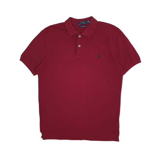 Mens Burgundy Polo Ralph Lauren Custom Slim Fit Short Sleeve Polo Shirt