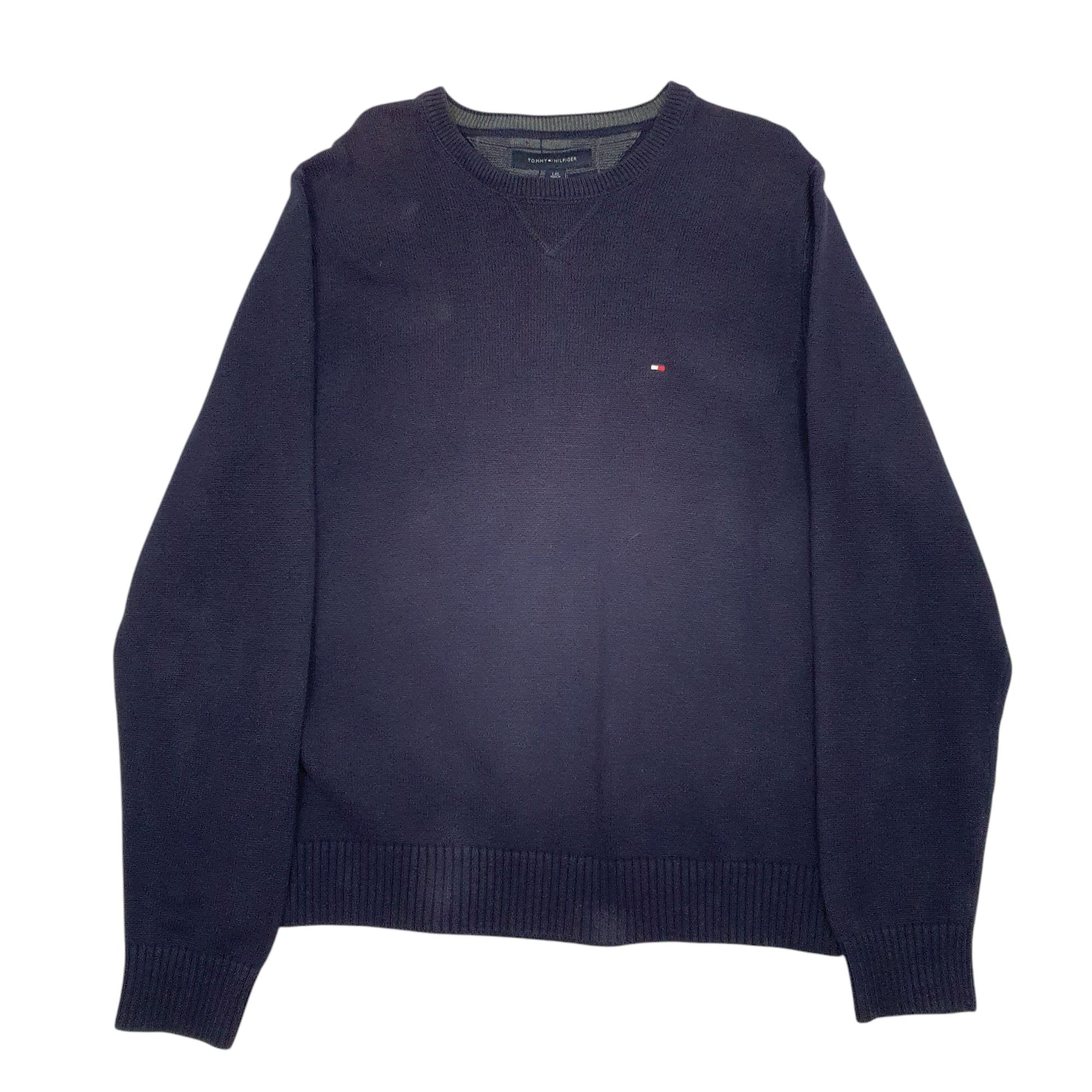 Mens Navy Tommy Hilfiger Stretch Crewneck Jumper