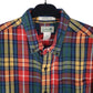 Mens Orange L.L.Bean Thick Flannel Plaid  Shirt