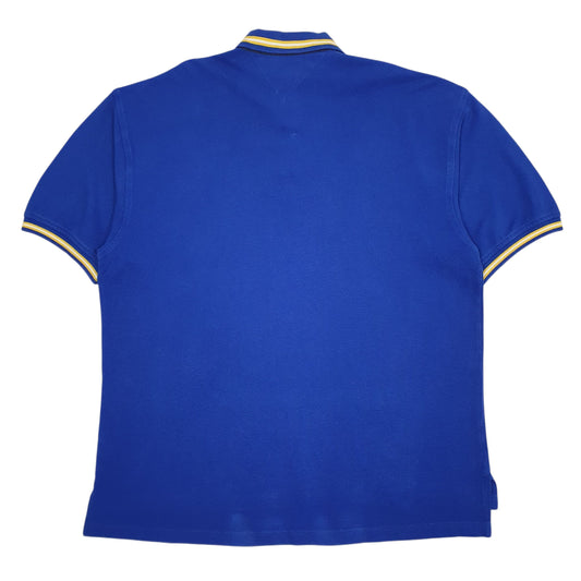 Mens Blue Tommy Hilfiger Vintage Hoodie Polo Shirt