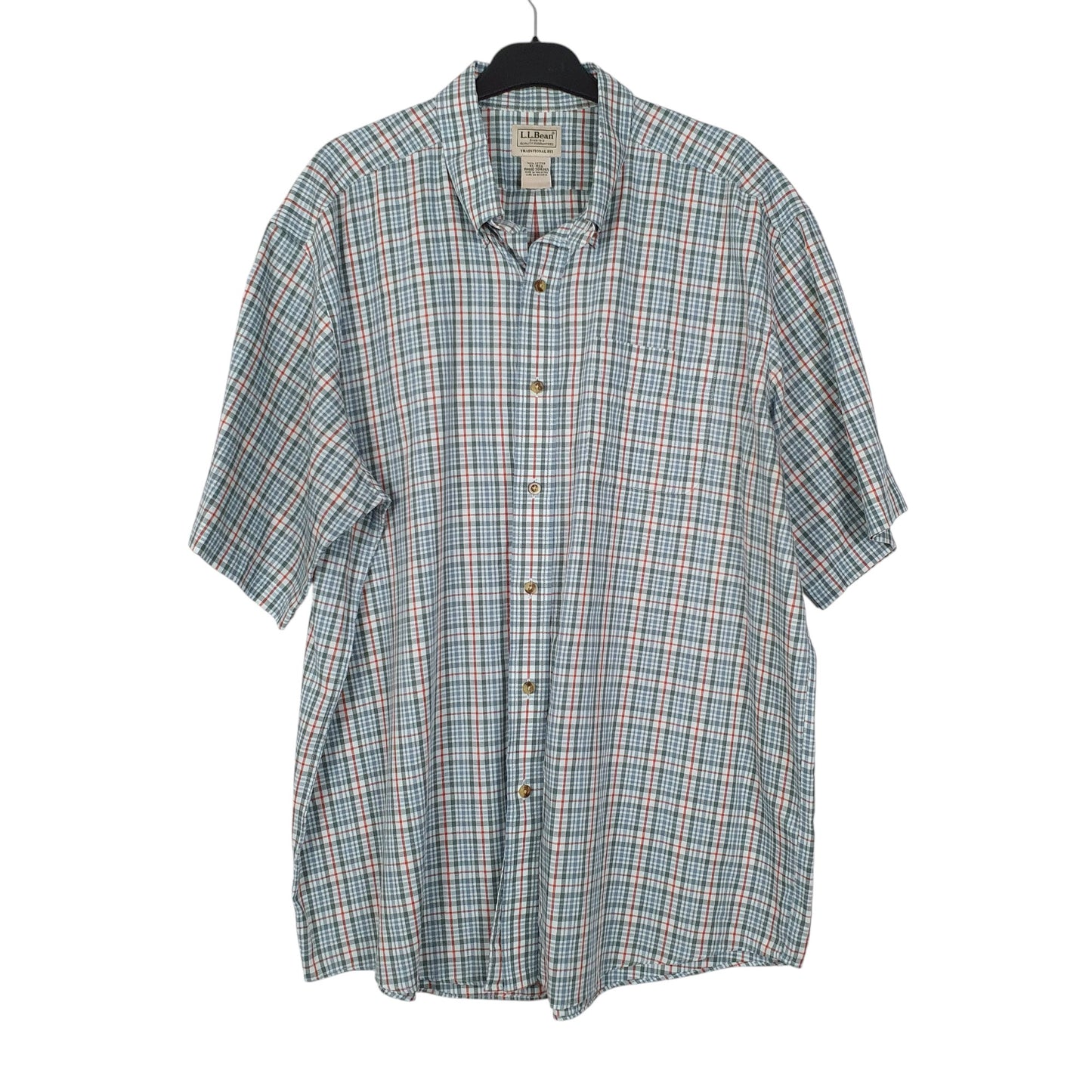Mens Green L.L.Bean  Short Sleeve Shirt