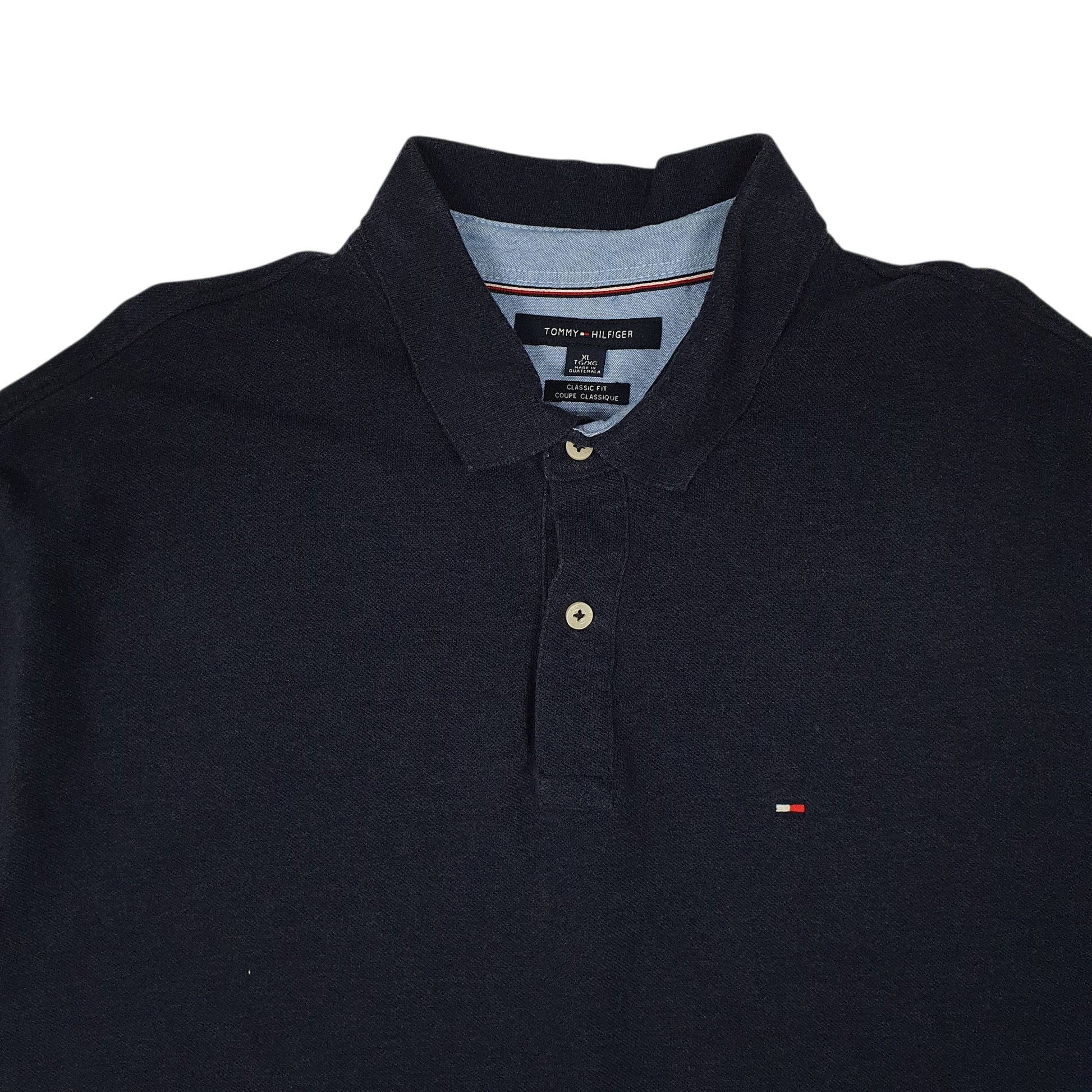 Mens Navy Tommy Hilfiger  Hoodie Polo Shirt