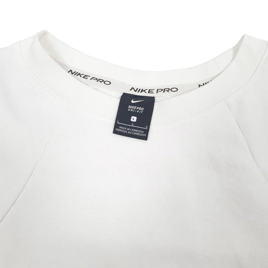 Womens White Nike Dri-Fit Crewneck Jumper