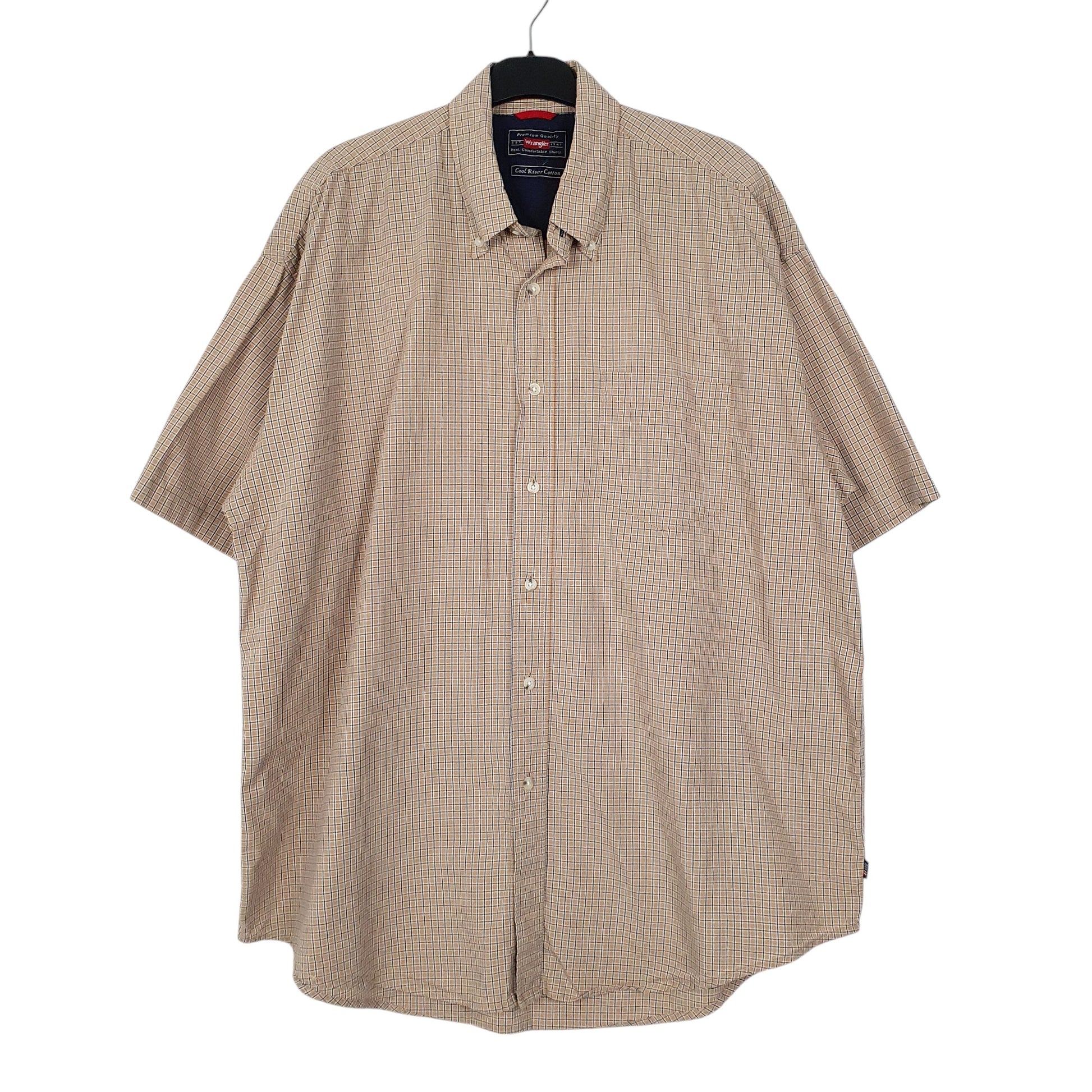 Mens Brown Wrangler  Short Sleeve Shirt
