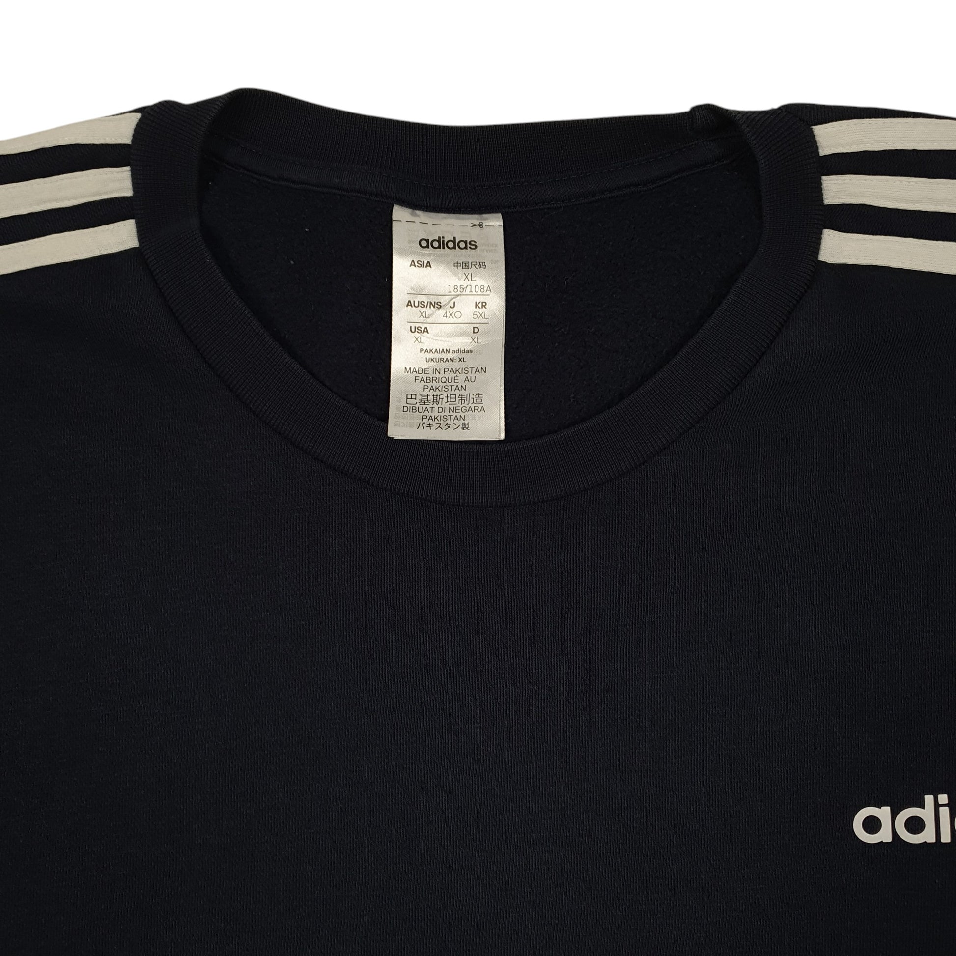 Mens Navy Adidas  Crewneck Jumper