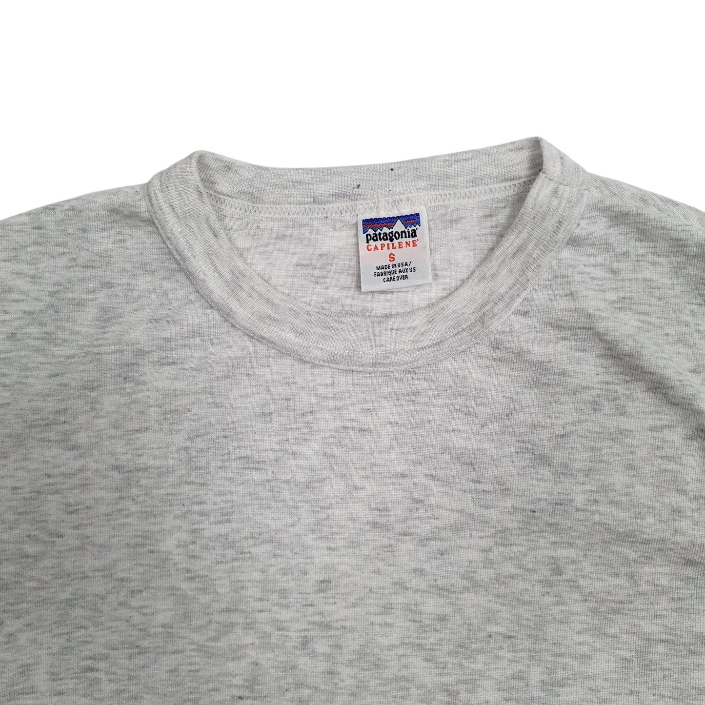 Mens Grey Patagonia Capilene Vintage 90s Made In USA  T Shirt