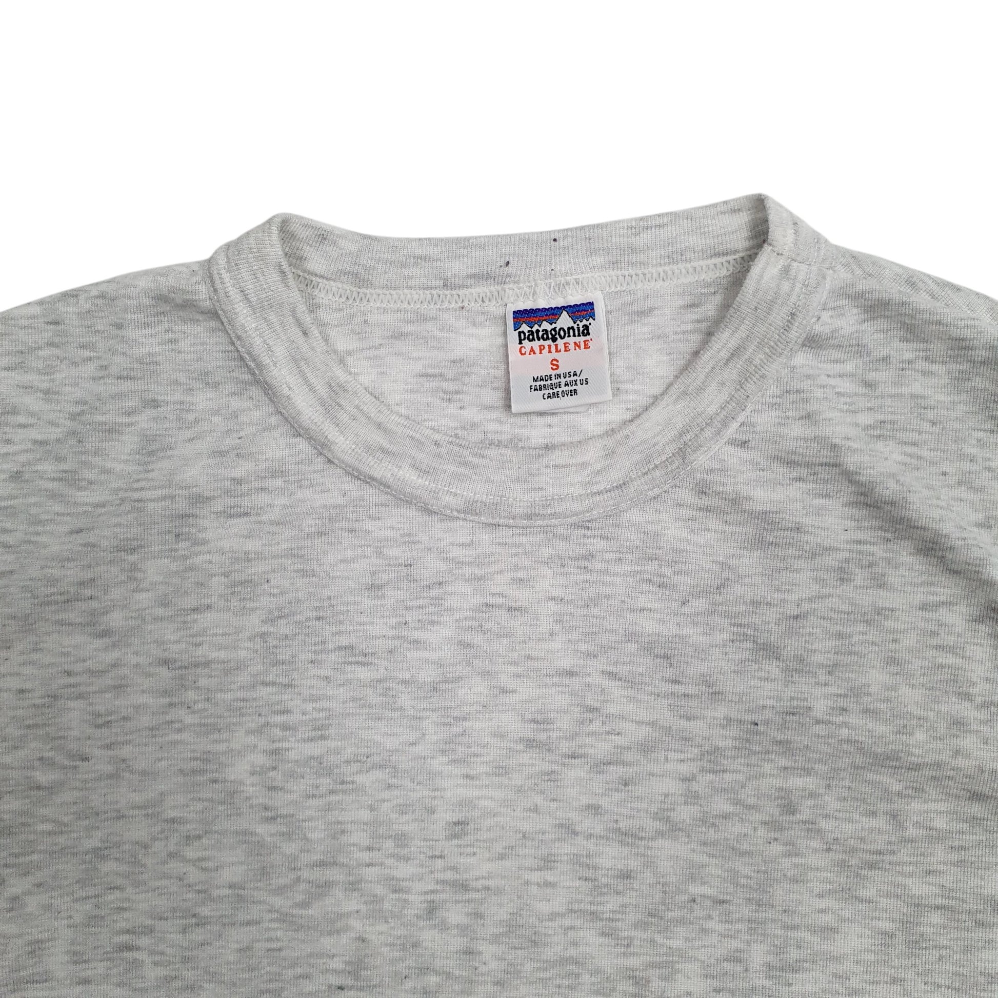 Mens Grey Patagonia Capilene Vintage 90s Made In USA  T Shirt