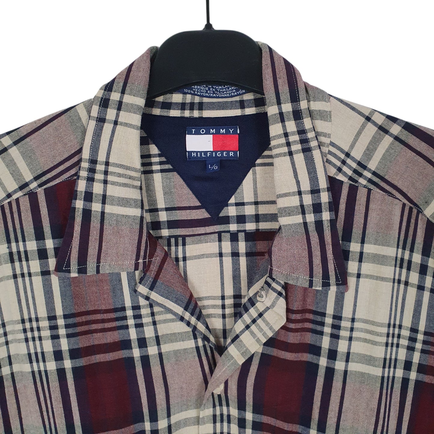 Mens Burgundy Tommy Hilfiger Vintage 00s  Shirt
