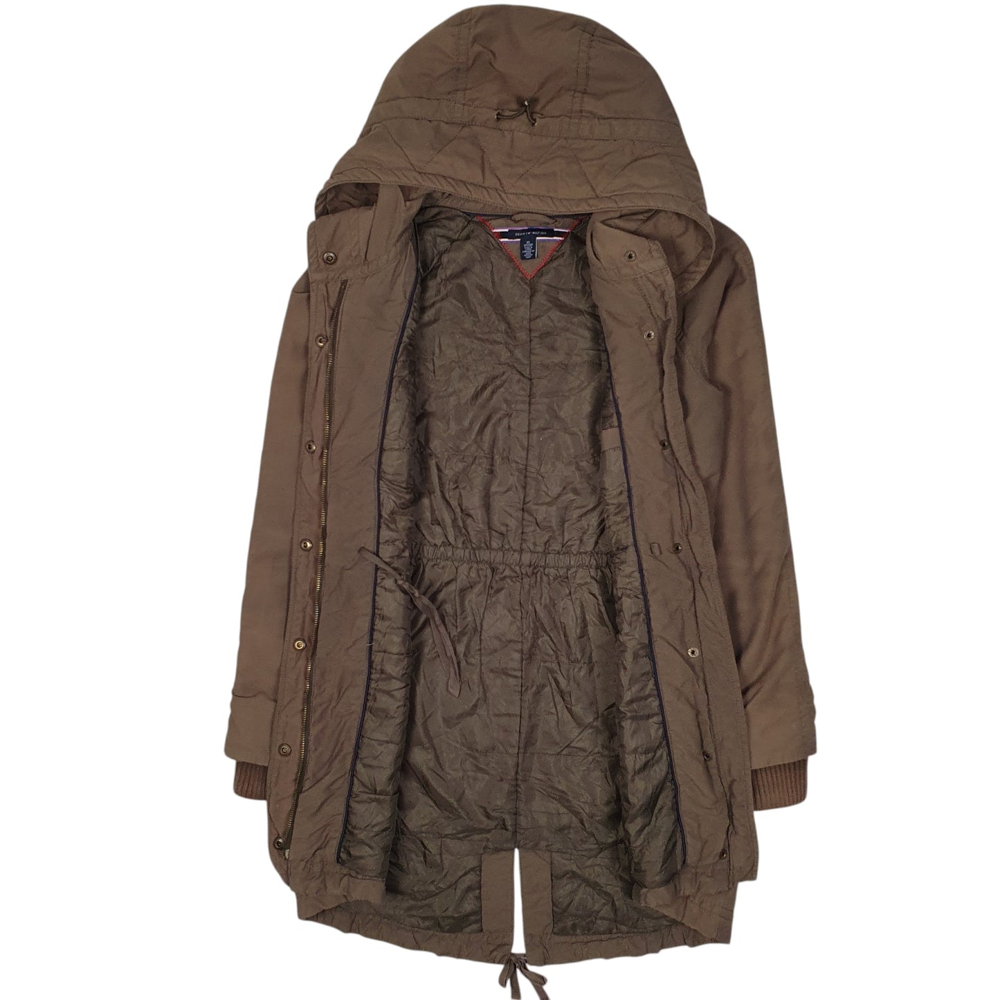 Womens Brown Tommy Hilfiger Hooded Longline  Coat