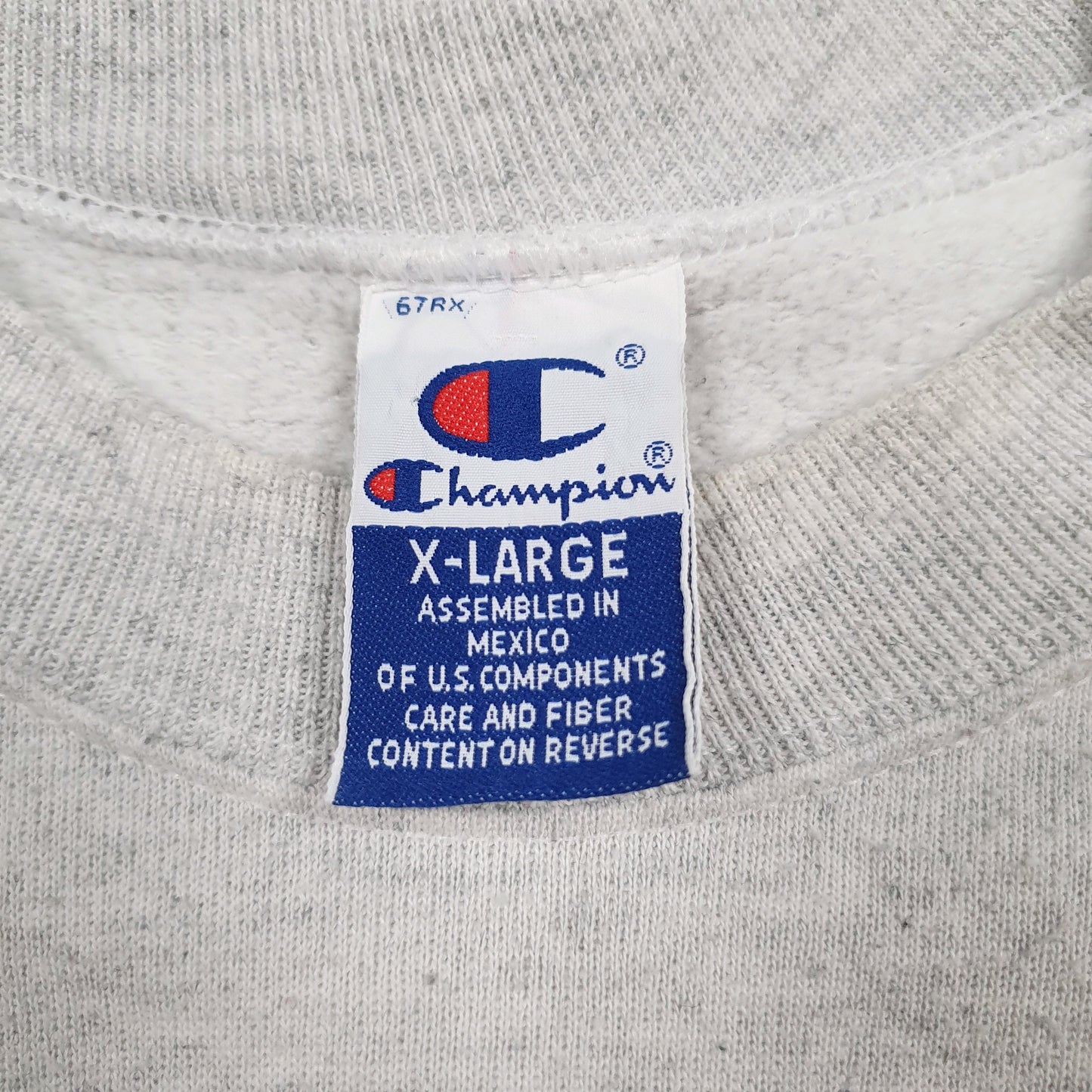 Mens Grey Champion Vintage 90s Crewneck Jumper