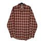 Mens Red L.L.Bean Scotch Plaid Canvas Long Sleeve Shirt