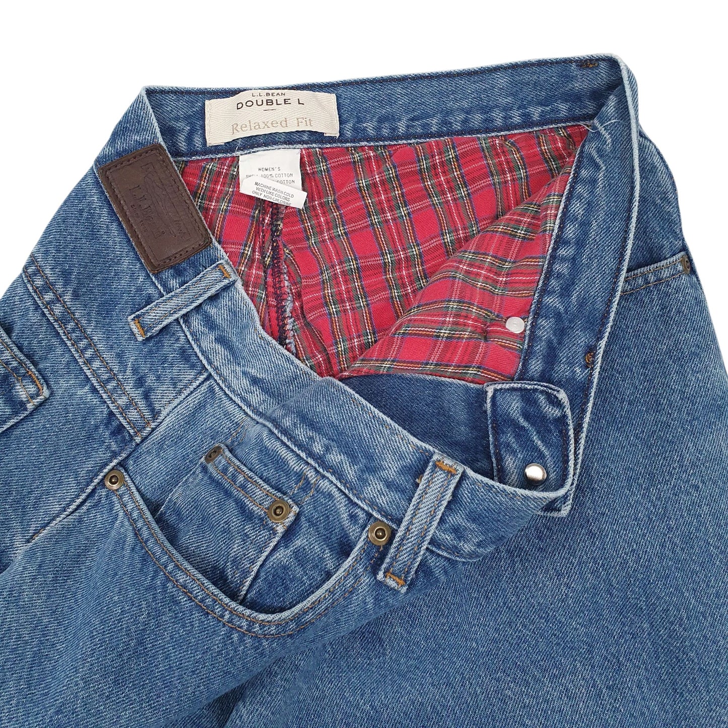 Womens Blue L.L.Bean Blanket Lining Double L 90s  Jeans