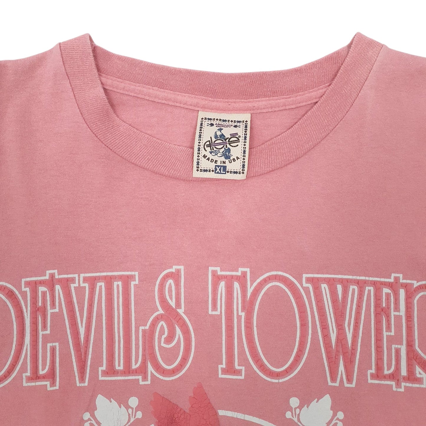 Mens Pink Alore Single Stitch Vintage 90s  T Shirt