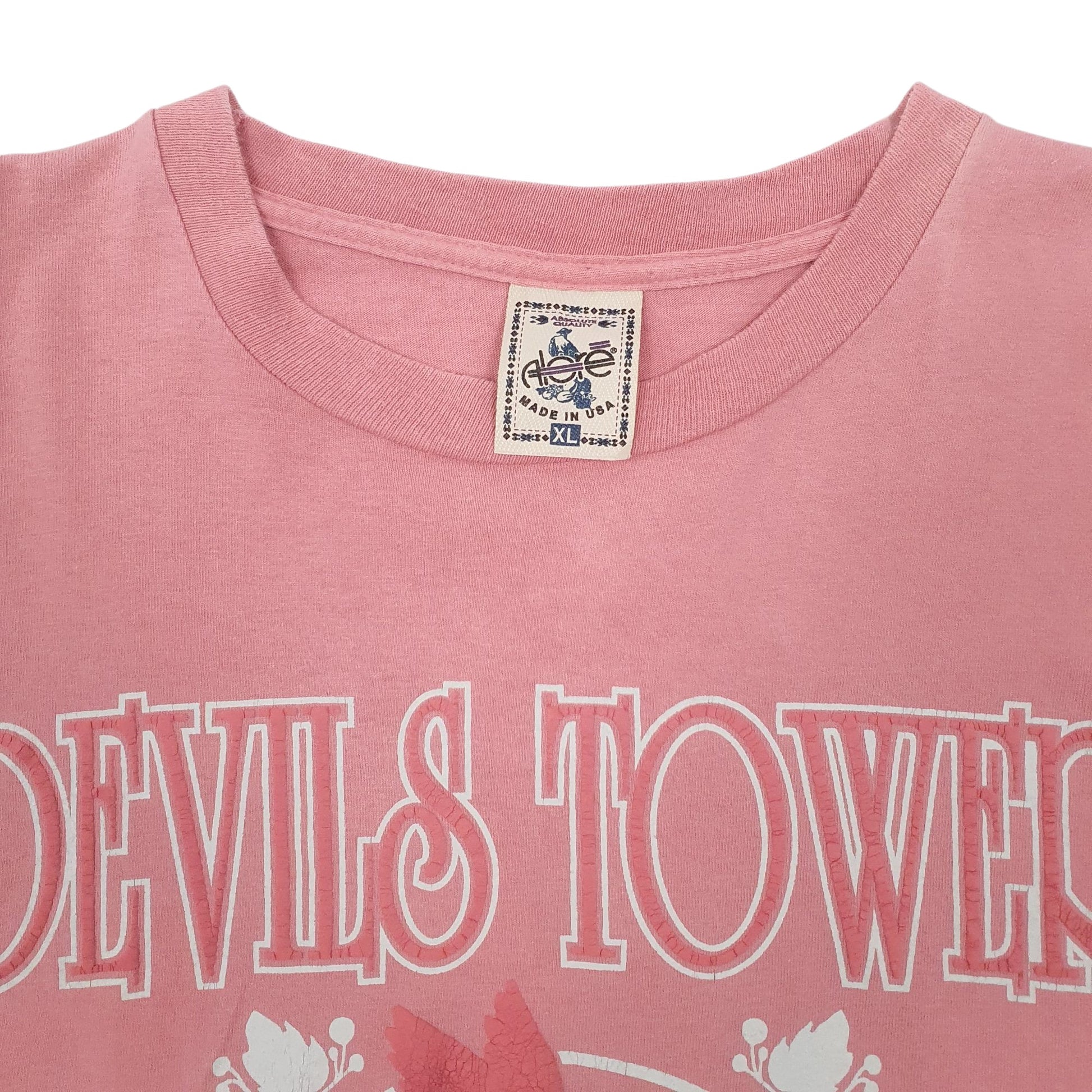 Mens Pink Alore Single Stitch Vintage 90s  T Shirt