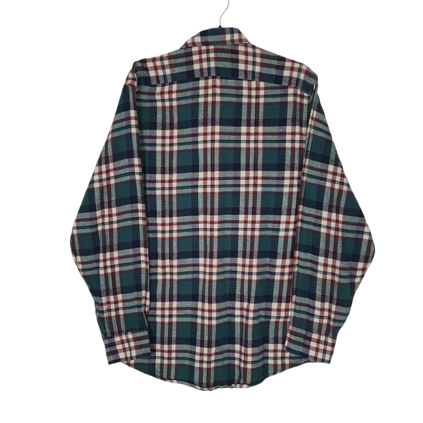 Mens Green L.L.Bean Scotch Plaid Flannel Vintage 90s  Shirt