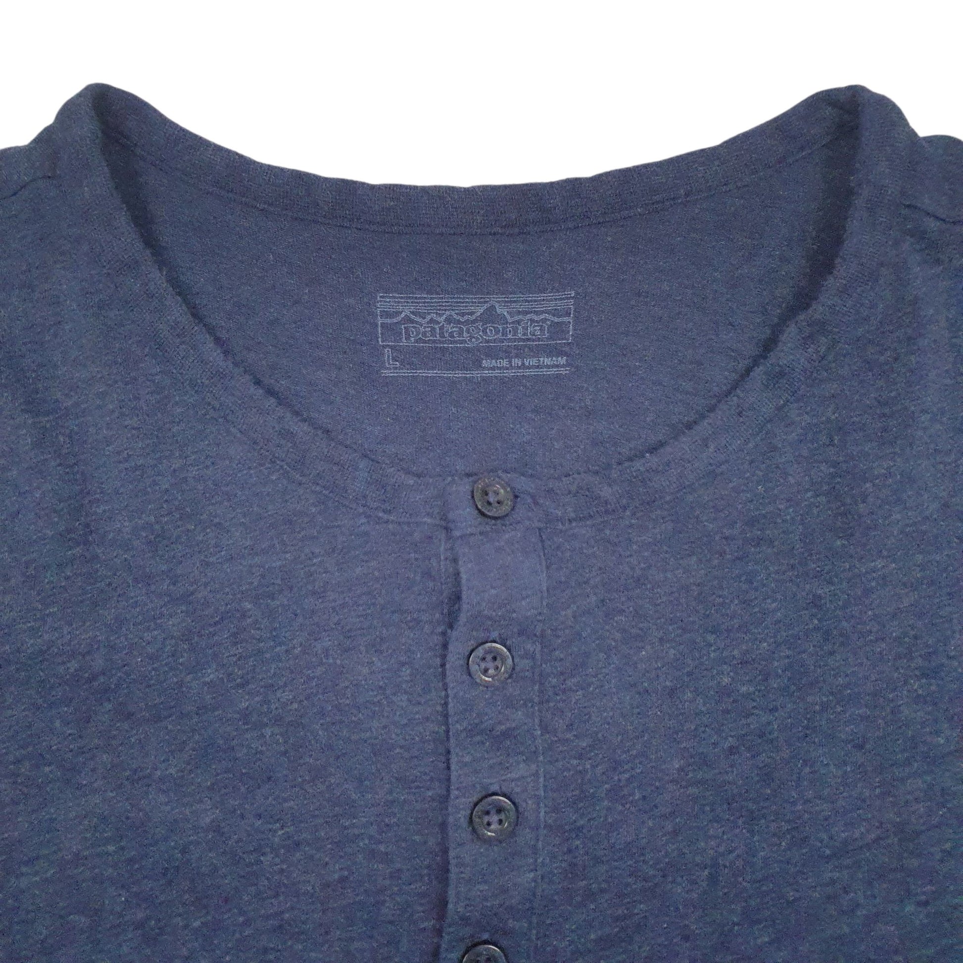 Mens Navy Patagonia Henley  T Shirt