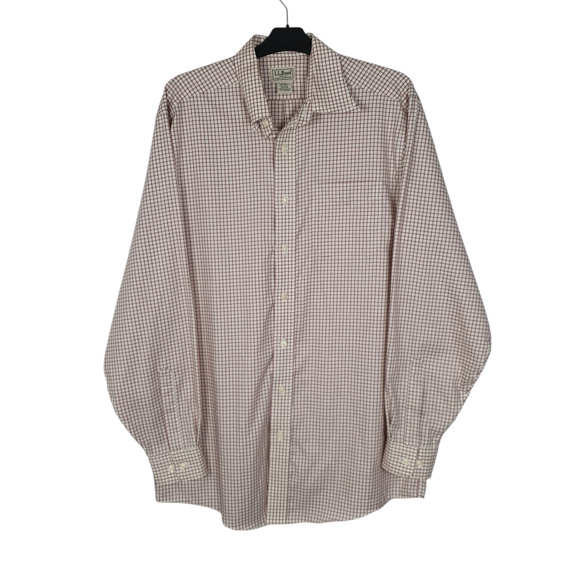 Mens Cream L.L.Bean Tall Long Sleeve Shirt