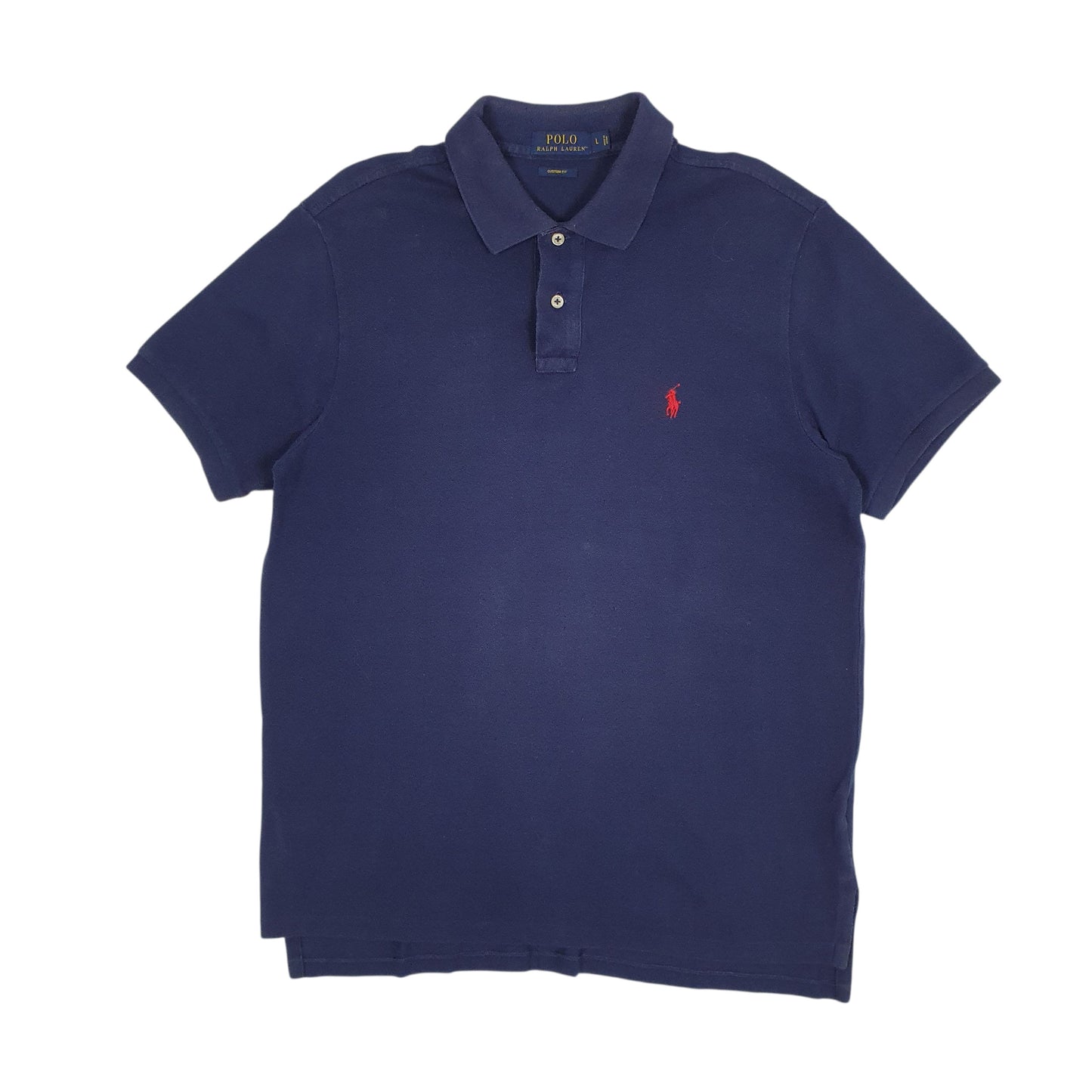 Mens Navy Polo Ralph Lauren Custom Fit Short Sleeve Polo Shirt