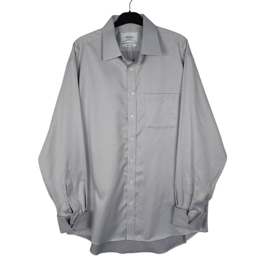 Mens Grey Charles Tyrwhitt Non Iron French Cuff Long Sleeve Shirt