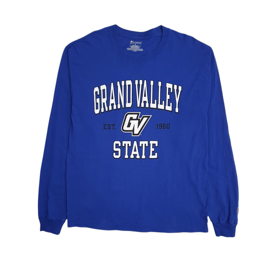 Mens Blue Champion Grand Valley State Long Sleeve T Shirt