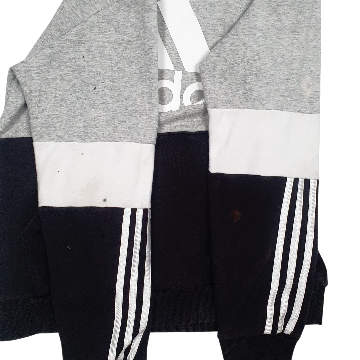 Womens Grey Adidas Spellout Hoodie Jumper