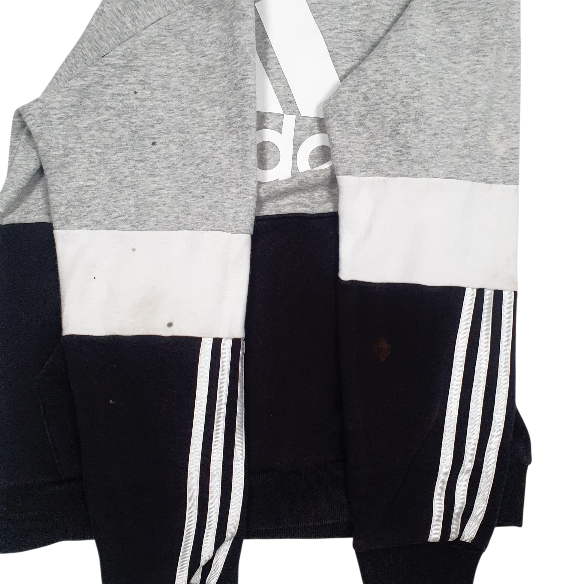 Womens Grey Adidas Spellout Hoodie Jumper
